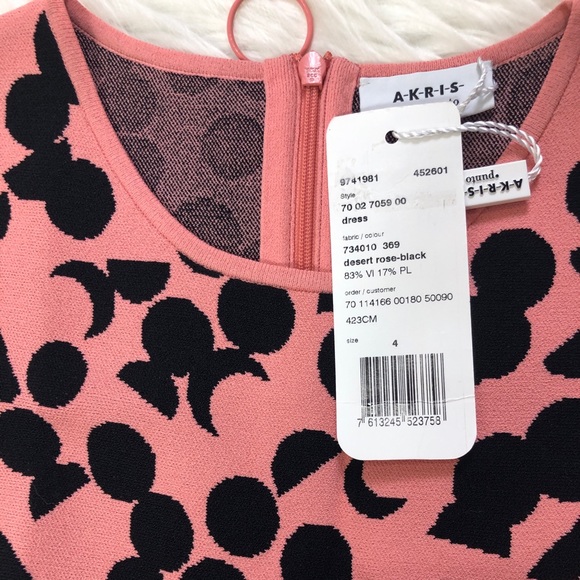 AKRIS PUNTO Luna Dot Print Knit Fit-&-Flare Dress - Picture 4 of 4